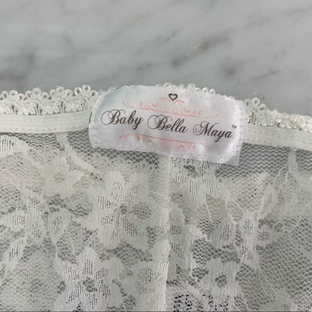 Baby Bella Maya Lace Footless Tights / Leggings White 18 months - Picture 5 of 11